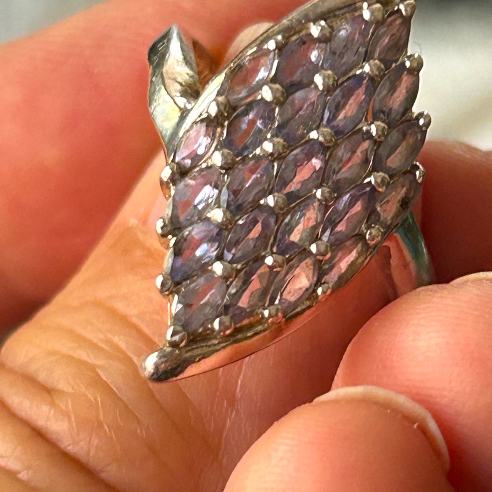Sterling faceted, amethyst, Thailand ring